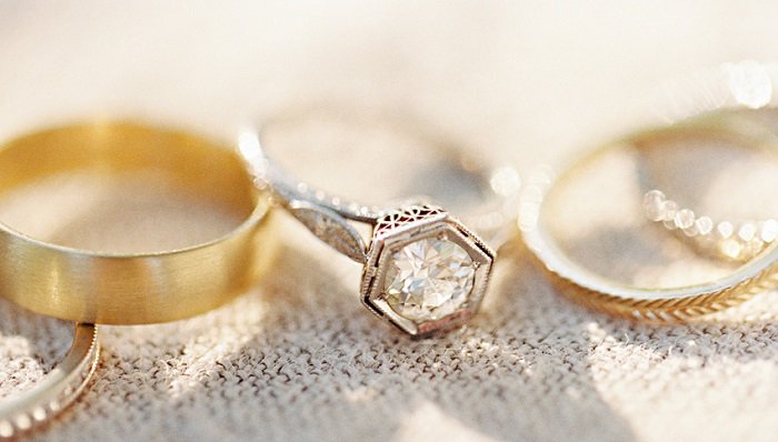 Gold and white gold rings. How much is gold worth?