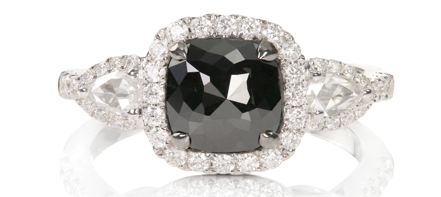 Black diamond colored ring
