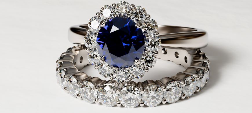 Blue colored gemstone ring