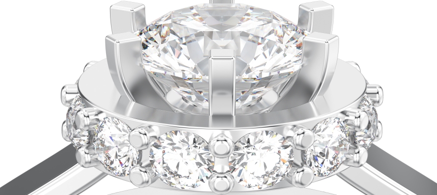 Hidden halo ring setting