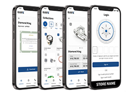 Screenshots of the Lux Digital Vault app on four phones