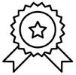 Badge with a star in the middle
