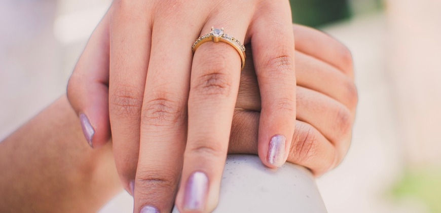 Promise ring on a hand