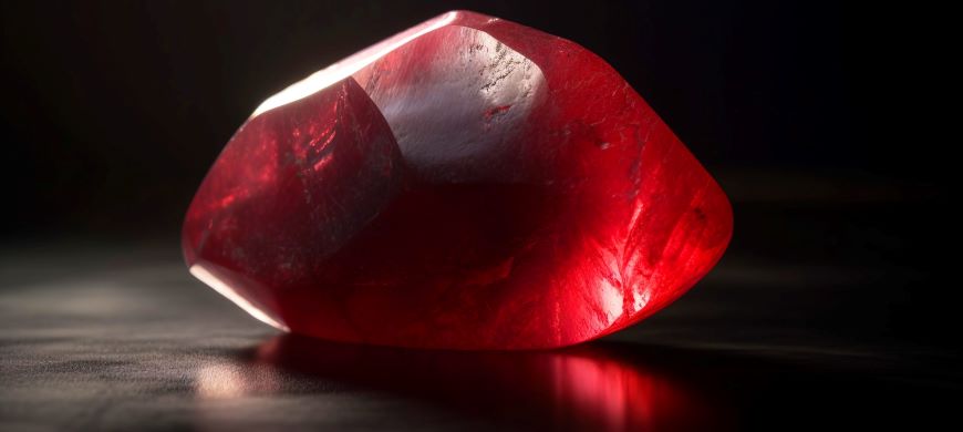 Picture of a red beryl stone