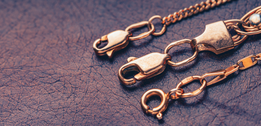 Three different chains with clasps