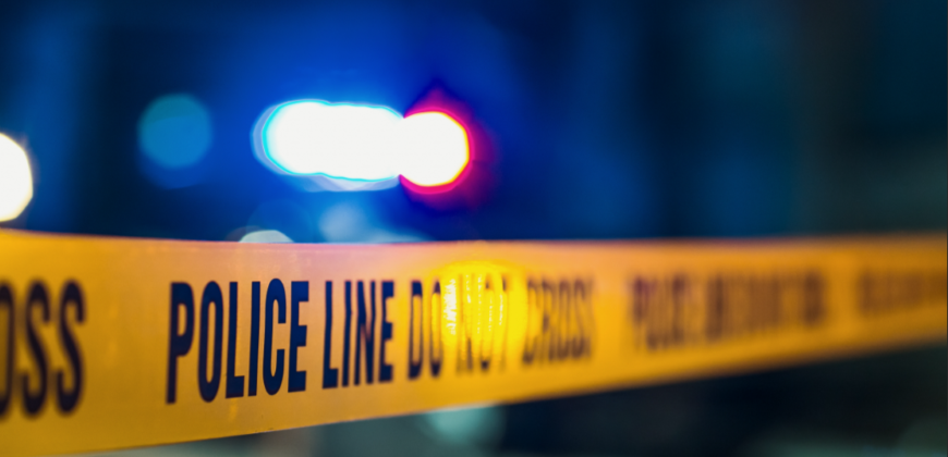 Police tape and lights