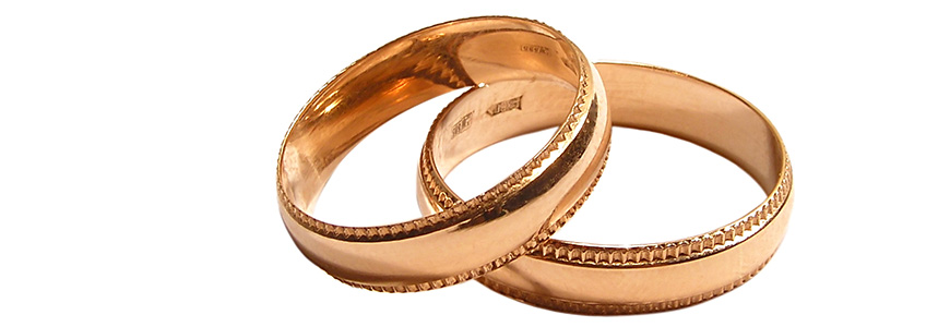 2 bronze miligrain rings stacked on top of each other