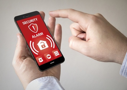 Accessing alarm system on phone