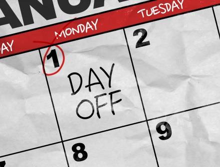 Marked calendar for day off