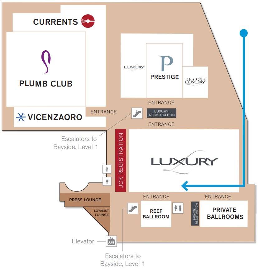 Salon Lux906 is near a lounge by the entrance to the Reef Ballroom
