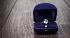 Engagement ring in a box