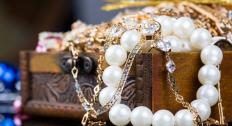 Jewelry in an old jewelry box