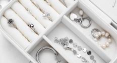 Silver jewelry in a jewelry box