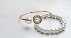 Two types of bracelets stacked together
