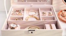 A jewelry collection in a jewelry box