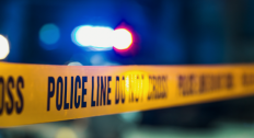 Police tape and lights