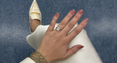 Close up of Bella's engagement ring 