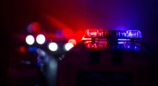 Emergency scene police lights