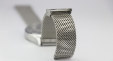 Watch close up with a mesh band