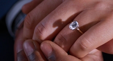 Engagement ring on hand