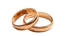 2 bronze miligrain rings stacked on top of each other