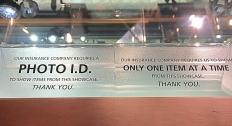 Acrylic displays in showcase