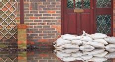 Sandbags in front of door