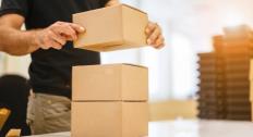 Stacking shipping boxes