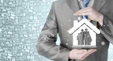 business man with home logo