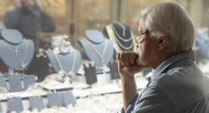 Man looking at jewelry